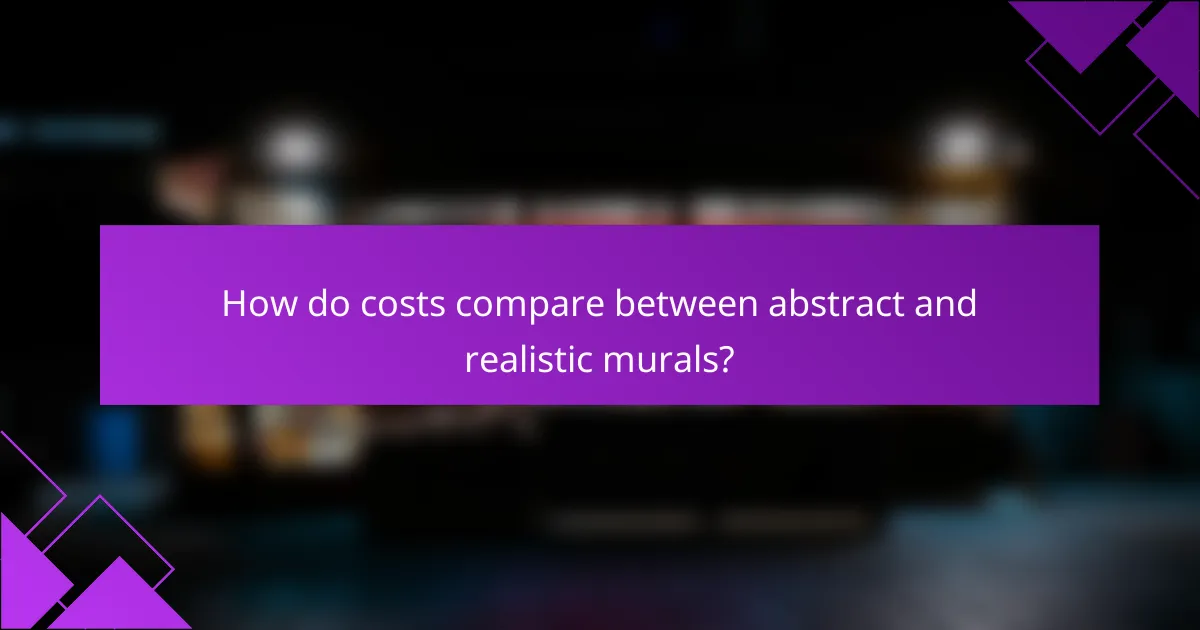 How do costs compare between abstract and realistic murals?