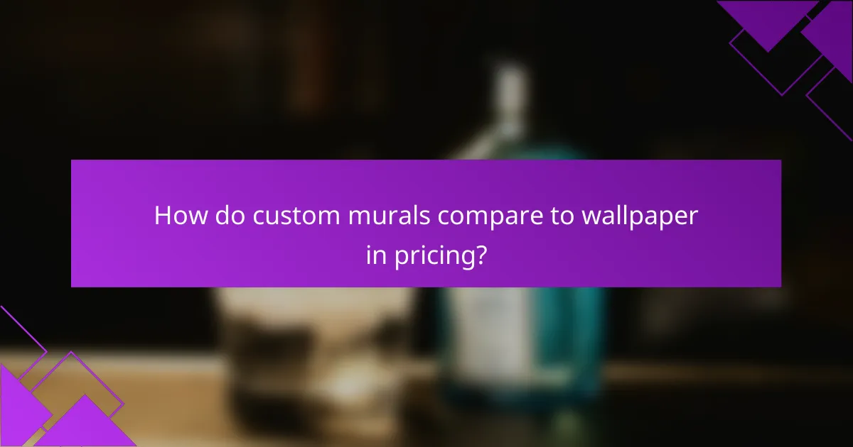 How do custom murals compare to wallpaper in pricing?