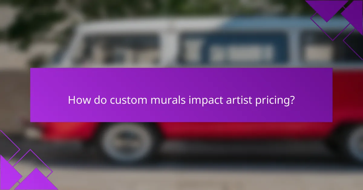 How do custom murals impact artist pricing?