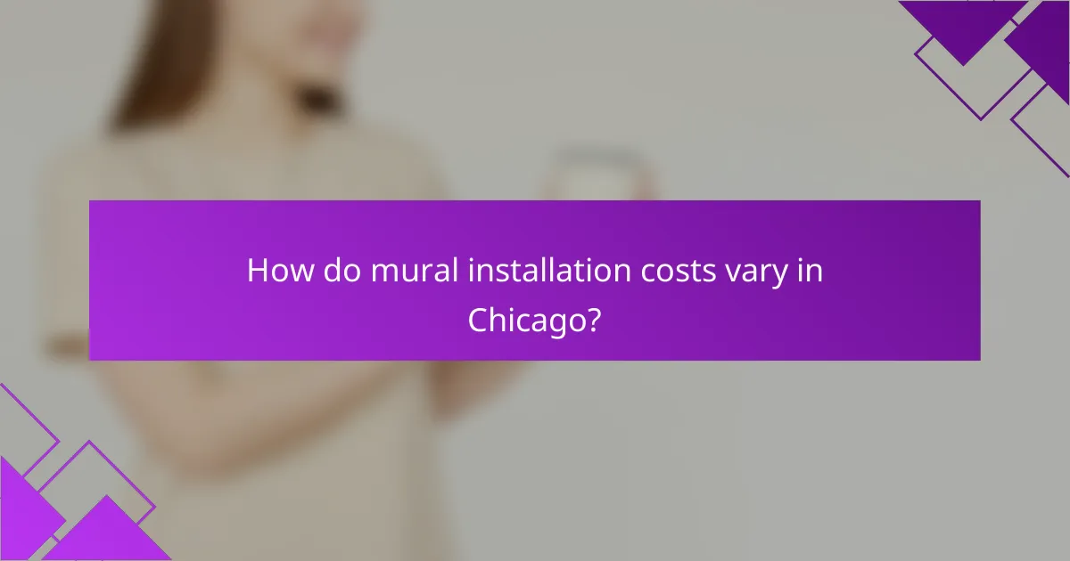 How do mural installation costs vary in Chicago?