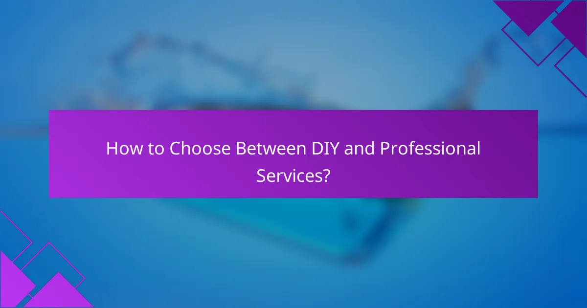 How to Choose Between DIY and Professional Services?