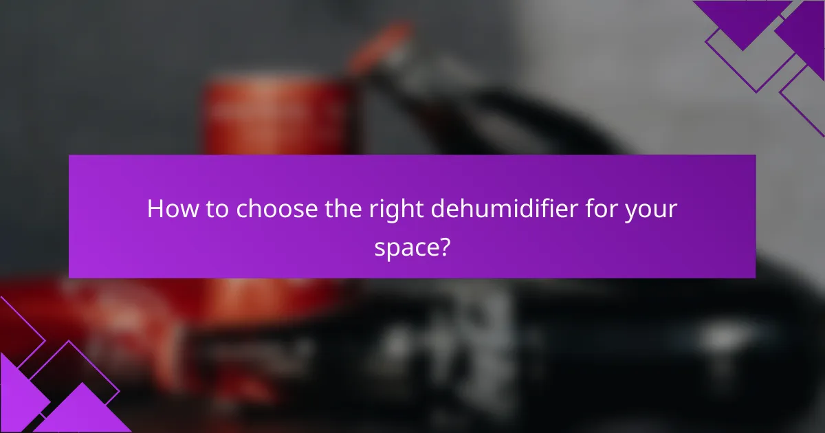 How to choose the right dehumidifier for your space?
