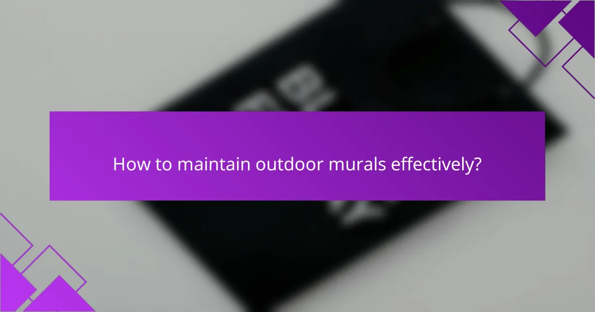 How to maintain outdoor murals effectively?