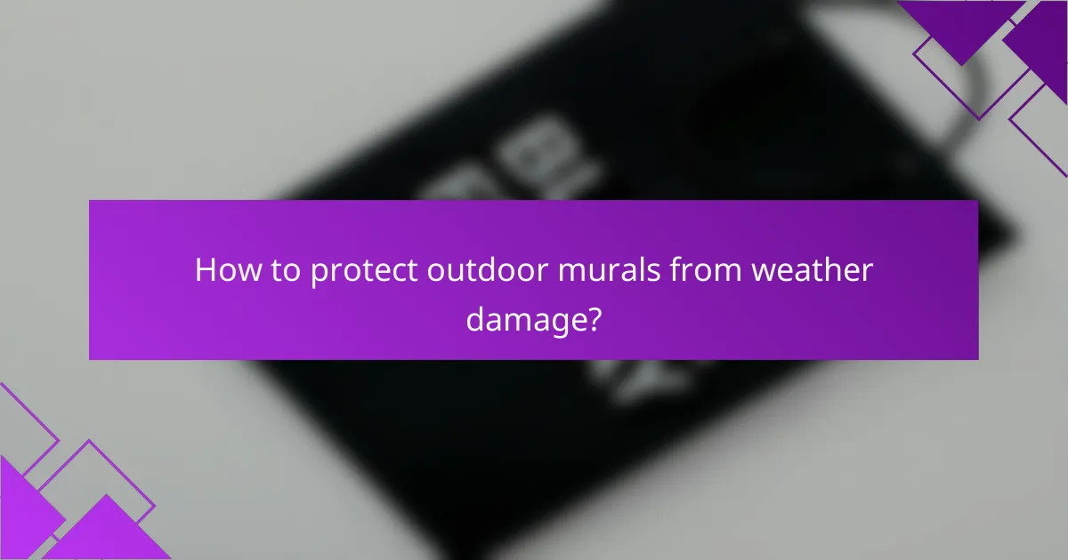 How to protect outdoor murals from weather damage?
