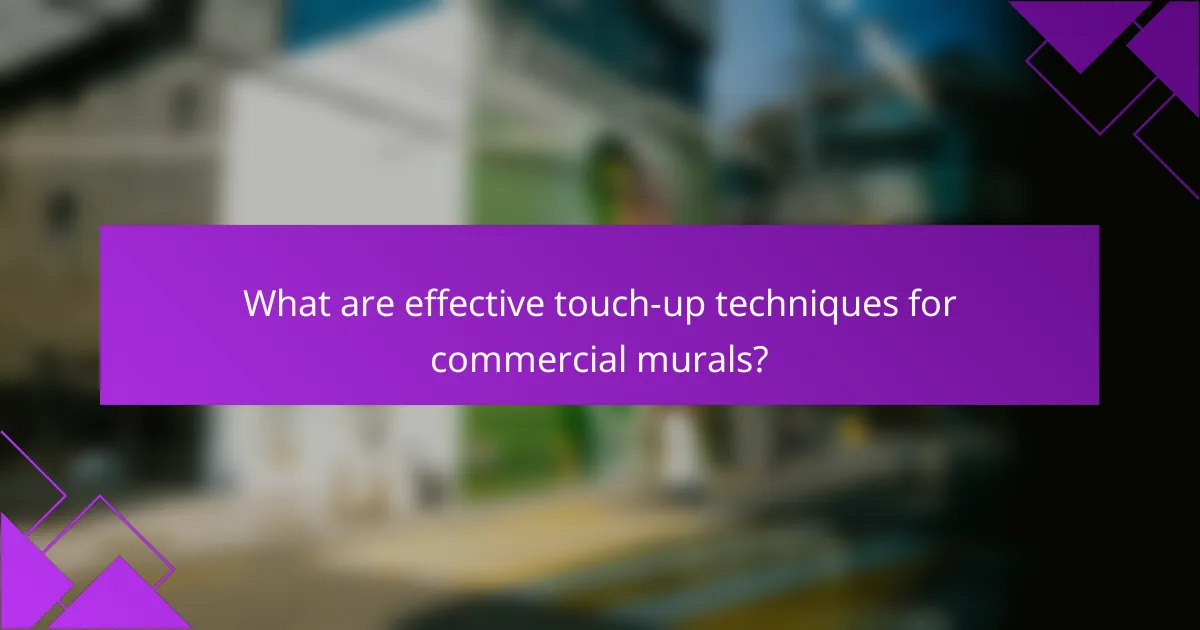 What are effective touch-up techniques for commercial murals?