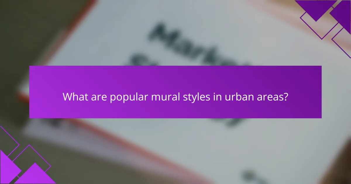 What are popular mural styles in urban areas?