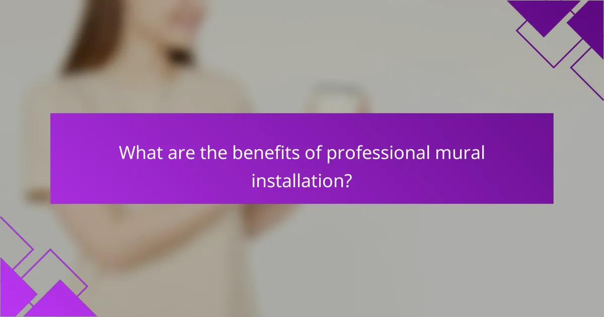 What are the benefits of professional mural installation?