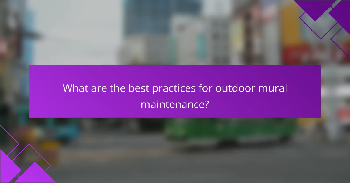 What are the best practices for outdoor mural maintenance?