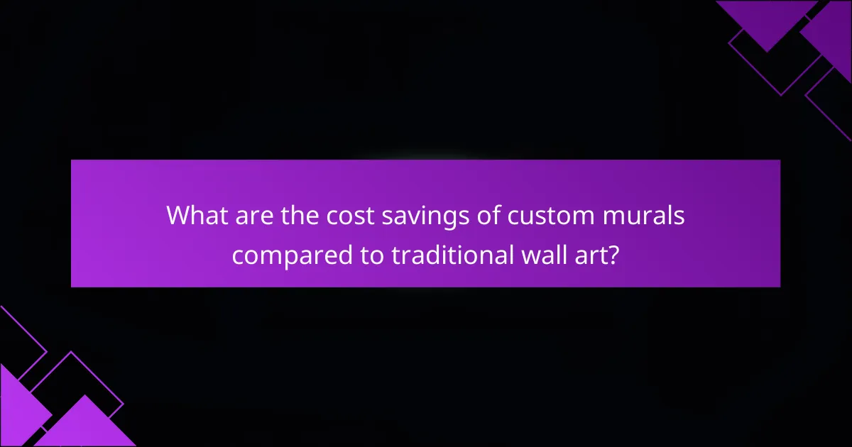 What are the cost savings of custom murals compared to traditional wall art?