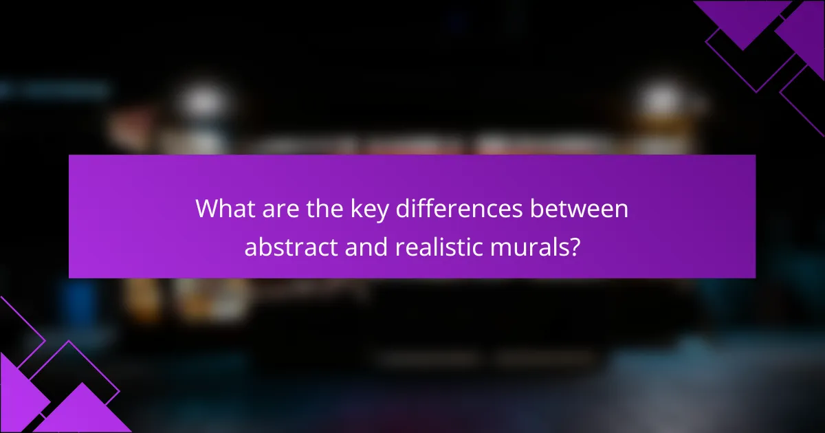 What are the key differences between abstract and realistic murals?