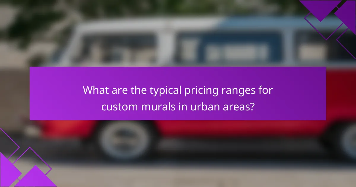 What are the typical pricing ranges for custom murals in urban areas?