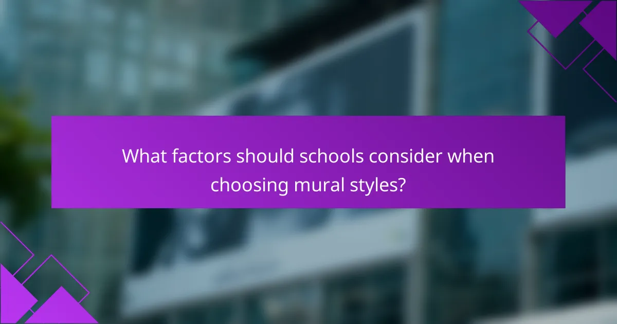 What factors should schools consider when choosing mural styles?