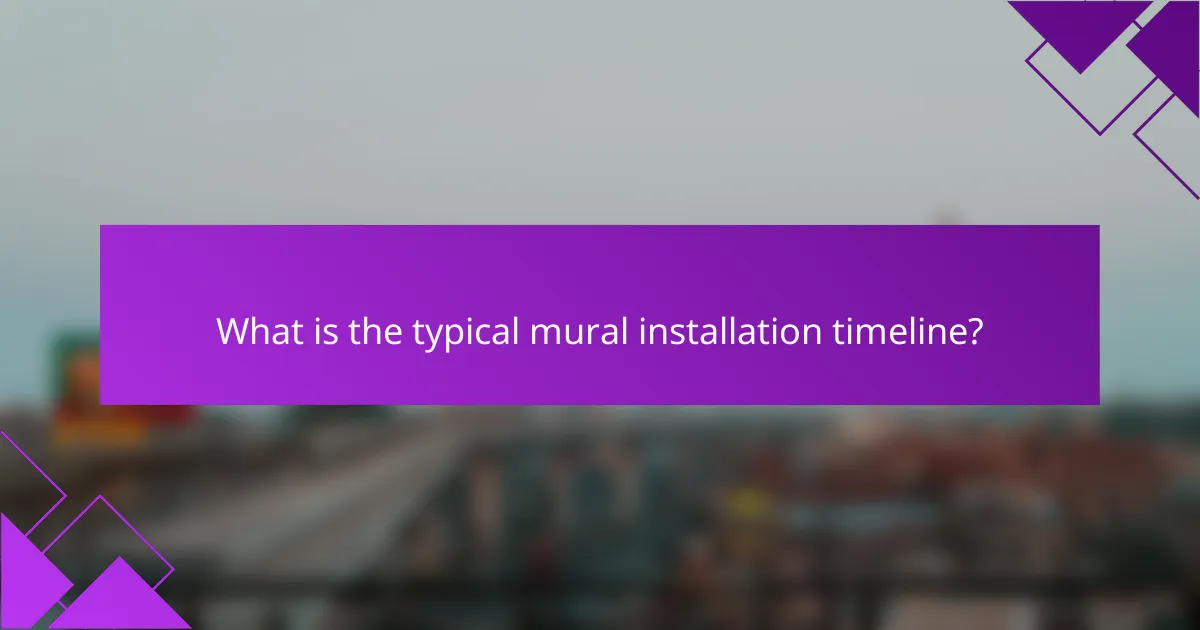 What is the typical mural installation timeline?