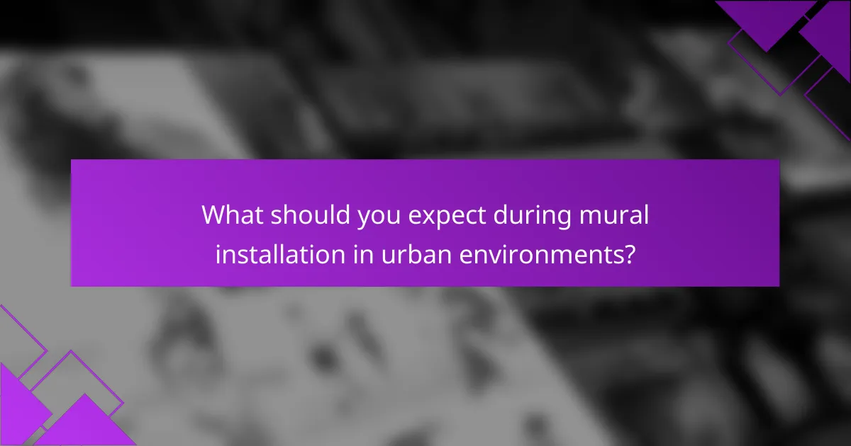 What should you expect during mural installation in urban environments?