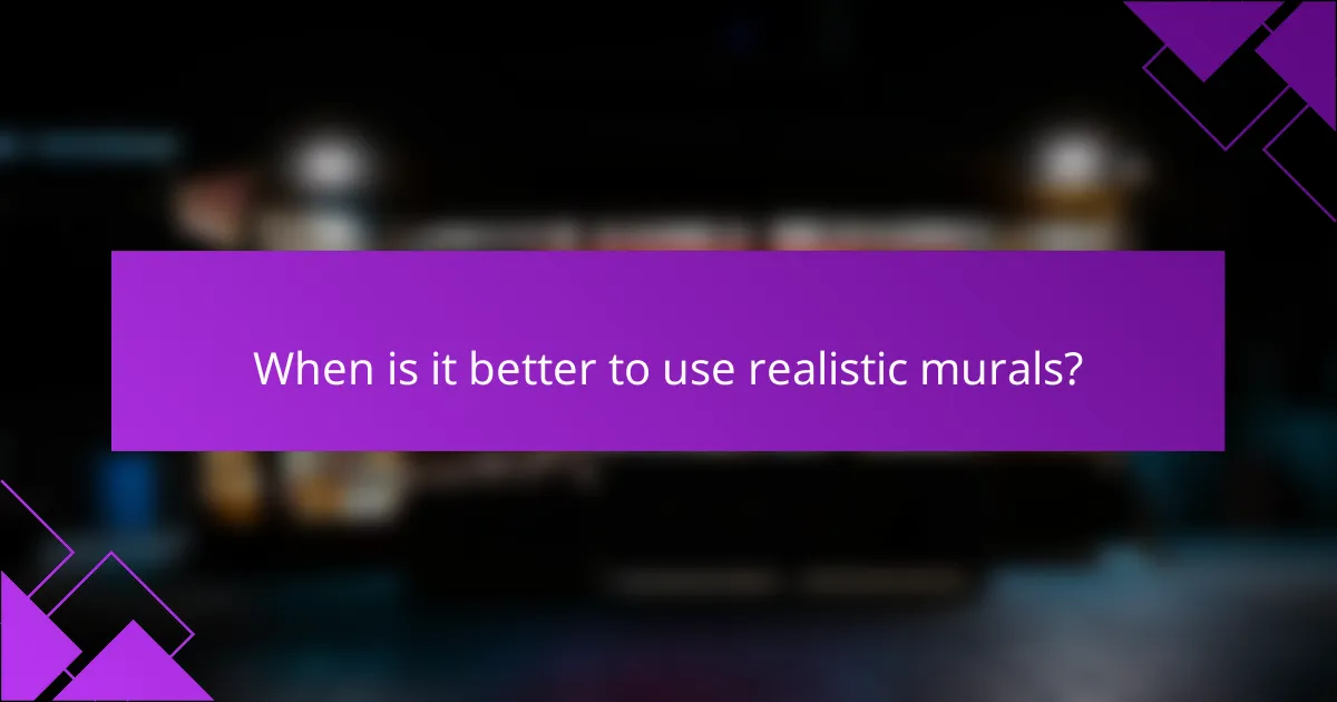 When is it better to use realistic murals?